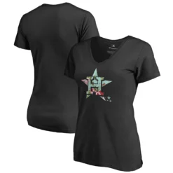 Women's Houston Astros Fanatics Branded Black Lovely V-Neck T-Shirt