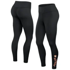 Women's Houston Astros Fanatics Branded Black Wordmark Stack Leggings