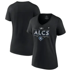 Women's New York Yankees Fanatics Branded Black 2022 Division Series Winner Locker Room V-Neck T-Shirt