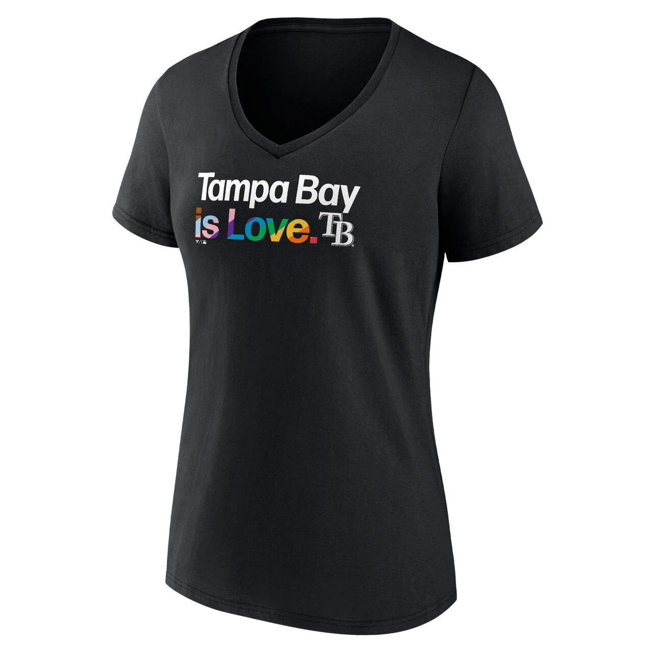 Women's Tampa Bay Rays Fanatics Branded Black City Pride V-Neck T-Shirt 2 Women's Tampa Bay Rays Fanatics Branded Black City Pride V-Neck T-Shirt - Image 2