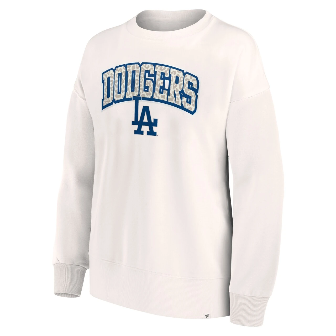 Women's Los Angeles Dodgers Fanatics Branded Cream Leopard Pullover Sweatshirt 2 Women's Los Angeles Dodgers Fanatics Branded Cream Leopard Pullover Sweatshirt - Image 2