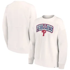 Women's Philadelphia Phillies Fanatics Branded Cream Leopard Pullover Sweatshirt
