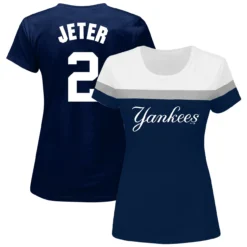 Women's New York Yankees Derek Jeter Fanatics Branded Navy Plus Size Player Split Body T-Shirt