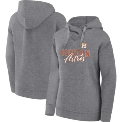 Women's Houston Astros Fanatics Branded Heather Gray Script Favorite Pullover Hoodie