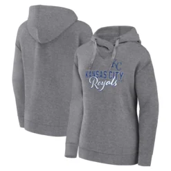Women's Kansas City Royals Fanatics Branded Heather Gray Script Favorite Pullover Hoodie