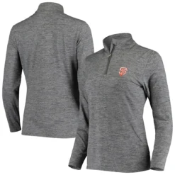 Women's San Francisco Giants Fanatics Branded Heathered Black Zen Peached EcoTec Quarter-Zip Jacket
