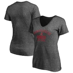 Women's Arizona Diamondbacks Fanatics Branded Heathered Charcoal Old Time Favorite V-Neck T-Shirt