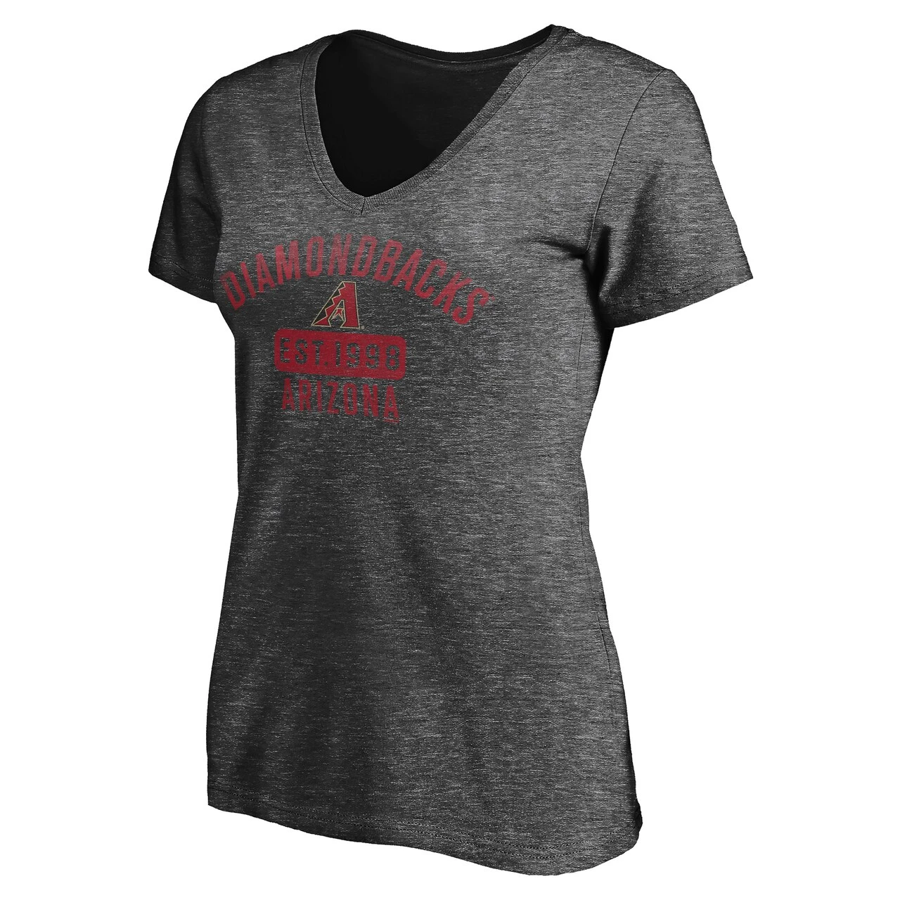 Women's Arizona Diamondbacks Fanatics Branded Heathered Charcoal Old Time Favorite V-Neck T-Shirt 2 Women's Arizona Diamondbacks Fanatics Branded Heathered Charcoal Old Time Favorite V-Neck T-Shirt - Image 2