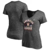 Women's Houston Astros Fanatics Branded Heathered Charcoal 2021 American League Champions Locker Room V-Neck T-Shirt
