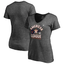 Women's Houston Astros Fanatics Branded Heathered Charcoal 2021 American League Champions Locker Room V-Neck T-Shirt