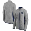 Women's New York Yankees Fanatics Branded Heathered Charcoal Primary Logo Fleece Full-Zip Jacket