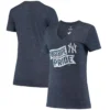Women's New York Yankees Fanatics Branded Heathered Navy Hometown Pinstripe Tri-Blend V-Neck T-Shirt