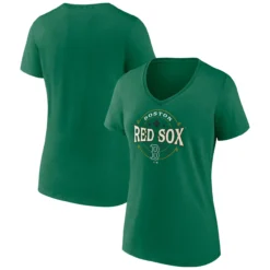 Women's Boston Red Sox Fanatics Branded Kelly Green Celtic V-Neck T-Shirt