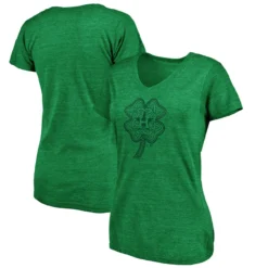 Women's Houston Astros Fanatics Branded Kelly Green St. Patrick's Day Paddy's Pride Tri-Blend V-Neck T-Shirt