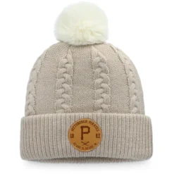 Women's Pittsburgh Pirates Fanatics Branded Natural Outdoor Play Cuffed Knit Hat With Pom