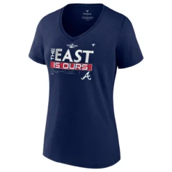 Fanatics -Fanatics womens fanatics branded navy atlanta braves 2022 nl east division champions locker room v neck t shirt pi5078000 altimages ff 5078846 2269e4deeda44682250falt2 full