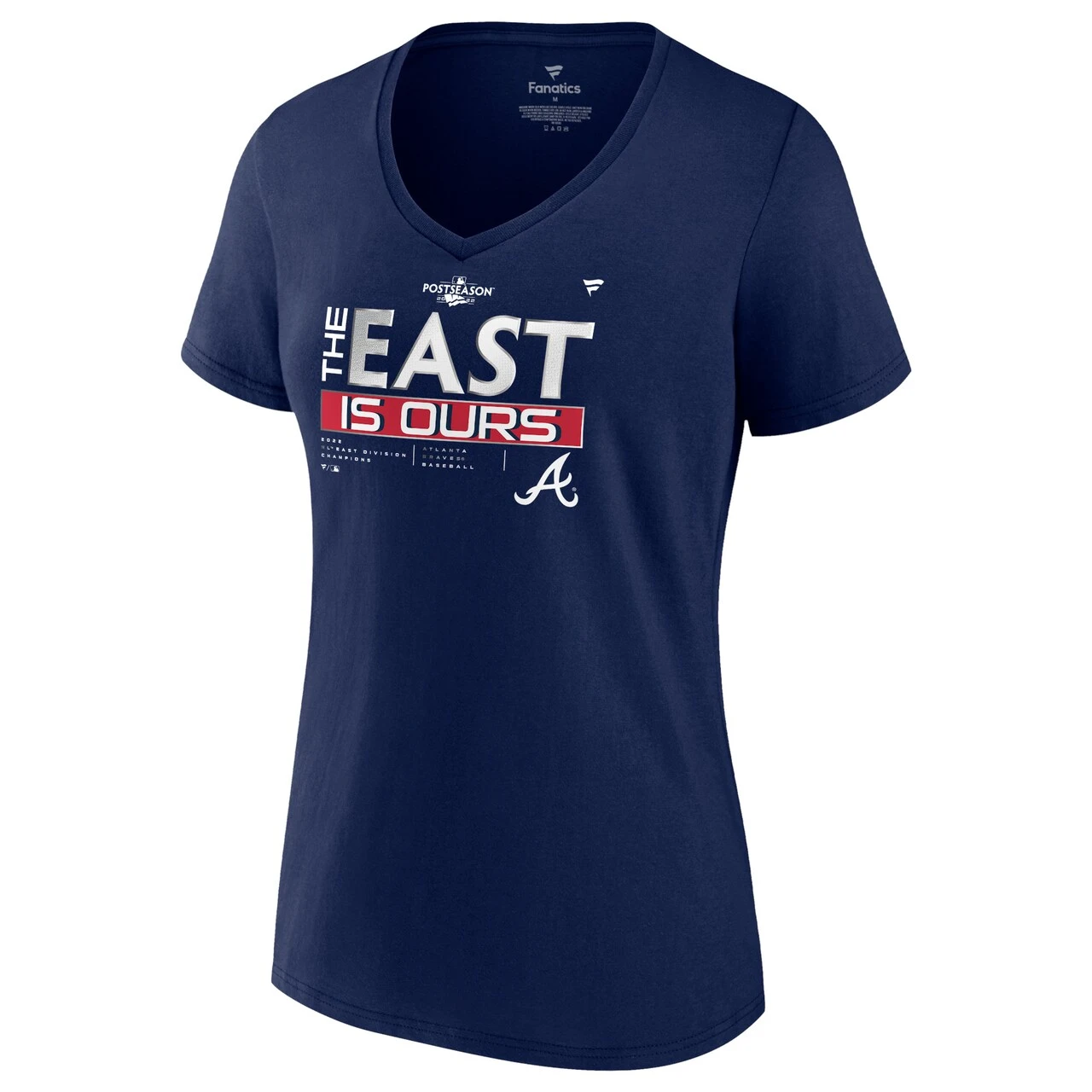 Women's Atlanta Braves Fanatics Branded Navy 2022 NL East Division Champions Locker Room V-Neck T-Shirt 2 Women's Atlanta Braves Fanatics Branded Navy 2022 NL East Division Champions Locker Room V-Neck T-Shirt - Image 2