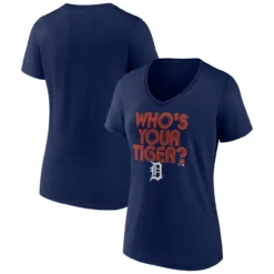 Women's Detroit Tigers Fanatics Branded Navy Hometown Tiger Daddy V-Neck T-Shirt
