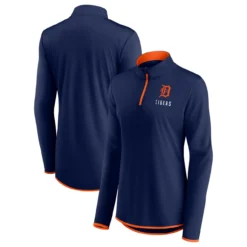 Women's Detroit Tigers Fanatics Branded Navy Worth The Drive Quarter-Zip Jacket