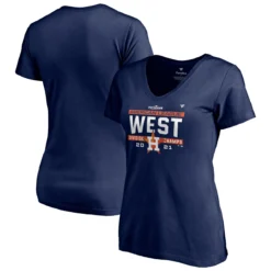 Women's Houston Astros Fanatics Branded Navy 2021 AL West Division Champions Locker Room V-Neck T-Shirt