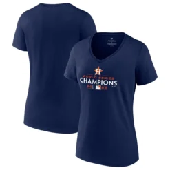 Women's Houston Astros Fanatics Branded Navy 2022 World Series Champions Champions Logo V-Neck T-Shirt
