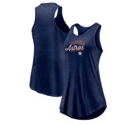 Women's Houston Astros Fanatics Branded Navy Simplicity Swing Racerback Scoop Neck Tank Top