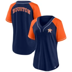 Women's Houston Astros Fanatics Branded Navy Ultimate Style Raglan V-Neck T-Shirt