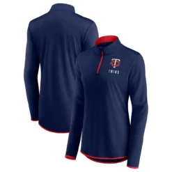 Women's Minnesota Twins Fanatics Branded Navy Worth The Drive Quarter-Zip Jacket