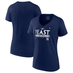 Women's New York Yankees Fanatics Branded Navy 2022 AL East Division Champions Locker Room V-Neck T-Shirt