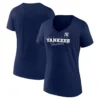 Women's New York Yankees Fanatics Branded Navy Back In Business V-Neck T-Shirt