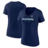 Women's Seattle Mariners Fanatics Branded Navy Back In Business V-Neck T-Shirt