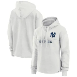 Women's New York Yankees Fanatics Branded Oatmeal True Classics Legacy Quarter-Zip Hoodie