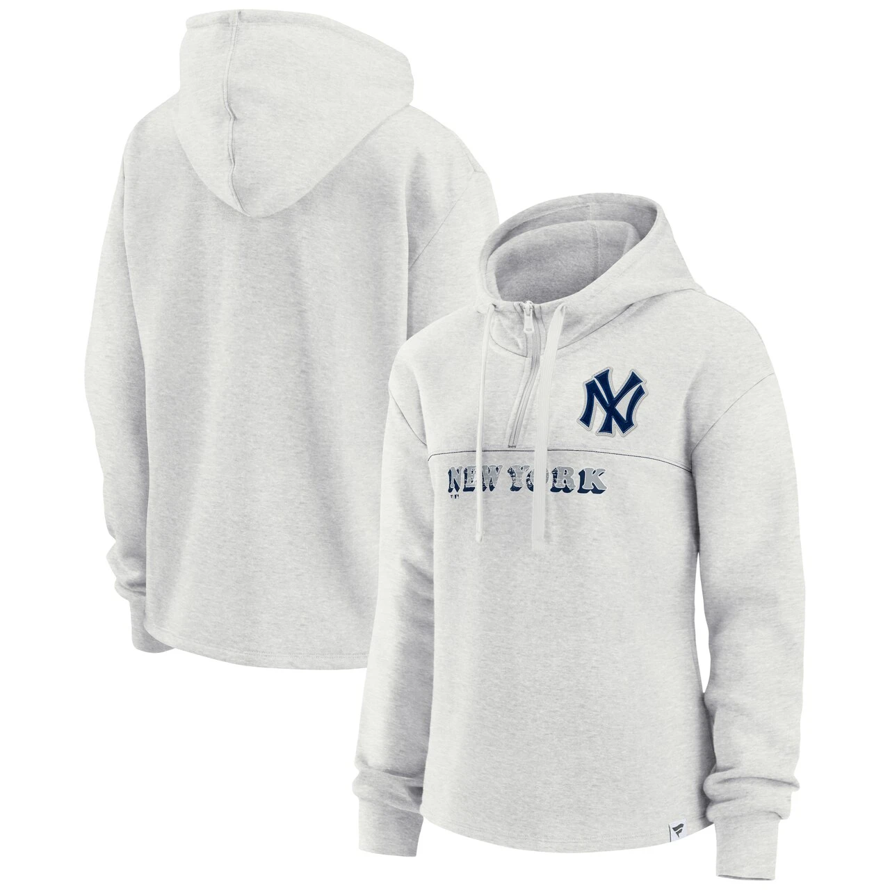 Women's New York Yankees Fanatics Branded Oatmeal True Classics Legacy Quarter-Zip Hoodie 1 Women's New York Yankees Fanatics Branded Oatmeal True Classics Legacy Quarter-Zip Hoodie