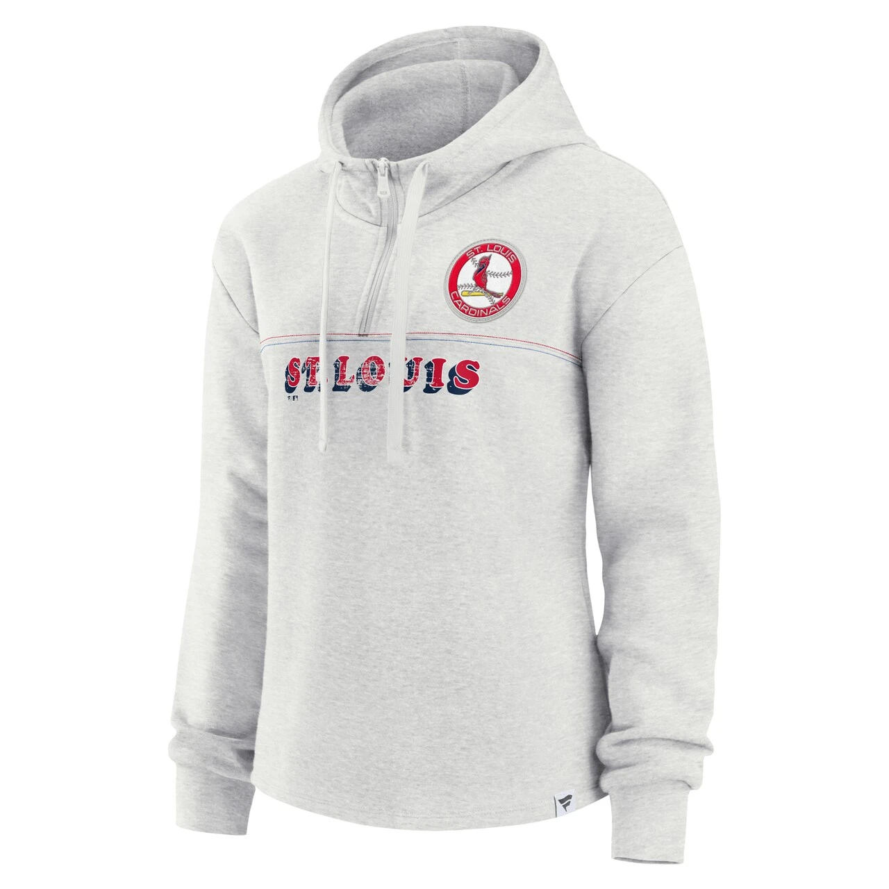 Women's St. Louis Cardinals Fanatics Branded Oatmeal True Classics Legacy Quarter-Zip Hoodie 2 Women's St. Louis Cardinals Fanatics Branded Oatmeal True Classics Legacy Quarter-Zip Hoodie - Image 2