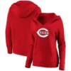 Women's Cincinnati Reds Fanatics Branded Red Official Logo Crossover V-Neck Pullover Hoodie