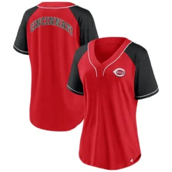 Women's Cincinnati Reds Fanatics Branded Red Ultimate Style Raglan V-Neck T-Shirt