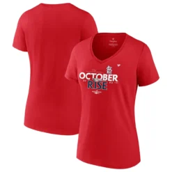 Women's St. Louis Cardinals Fanatics Branded Red 2022 Postseason Locker Room V-Neck T-Shirt