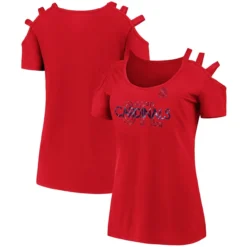 Women's St. Louis Cardinals Fanatics Branded Red Three Strap Open Shoulder T-Shirt