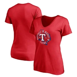 Women's Texas Rangers Fanatics Branded Red Hometown V-Neck T-Shirt