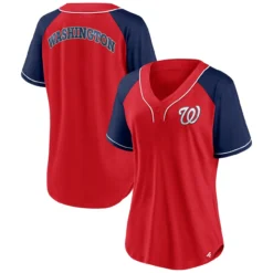 Women's Washington Nationals Fanatics Branded Red Ultimate Style Raglan V-Neck T-Shirt