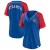 Women's Atlanta Braves Fanatics Branded Royal Bunt Raglan V-Neck T-Shirt