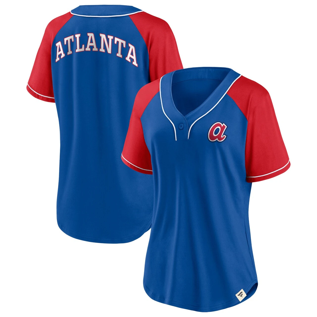 Women's Atlanta Braves Fanatics Branded Royal Bunt Raglan V-Neck T-Shirt 1 Women's Atlanta Braves Fanatics Branded Royal Bunt Raglan V-Neck T-Shirt