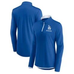 Women's Los Angeles Dodgers Fanatics Branded Royal Worth The Drive Quarter-Zip Jacket