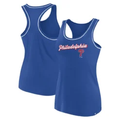 Men's Philadelphia Phillies Fanatics Branded Royal Wordmark Logo Racerback Tank Top