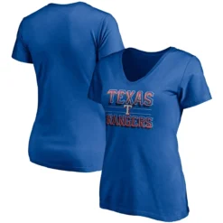 Women's Texas Rangers Fanatics Branded Royal Compulsion To Win V-Neck T-Shirt