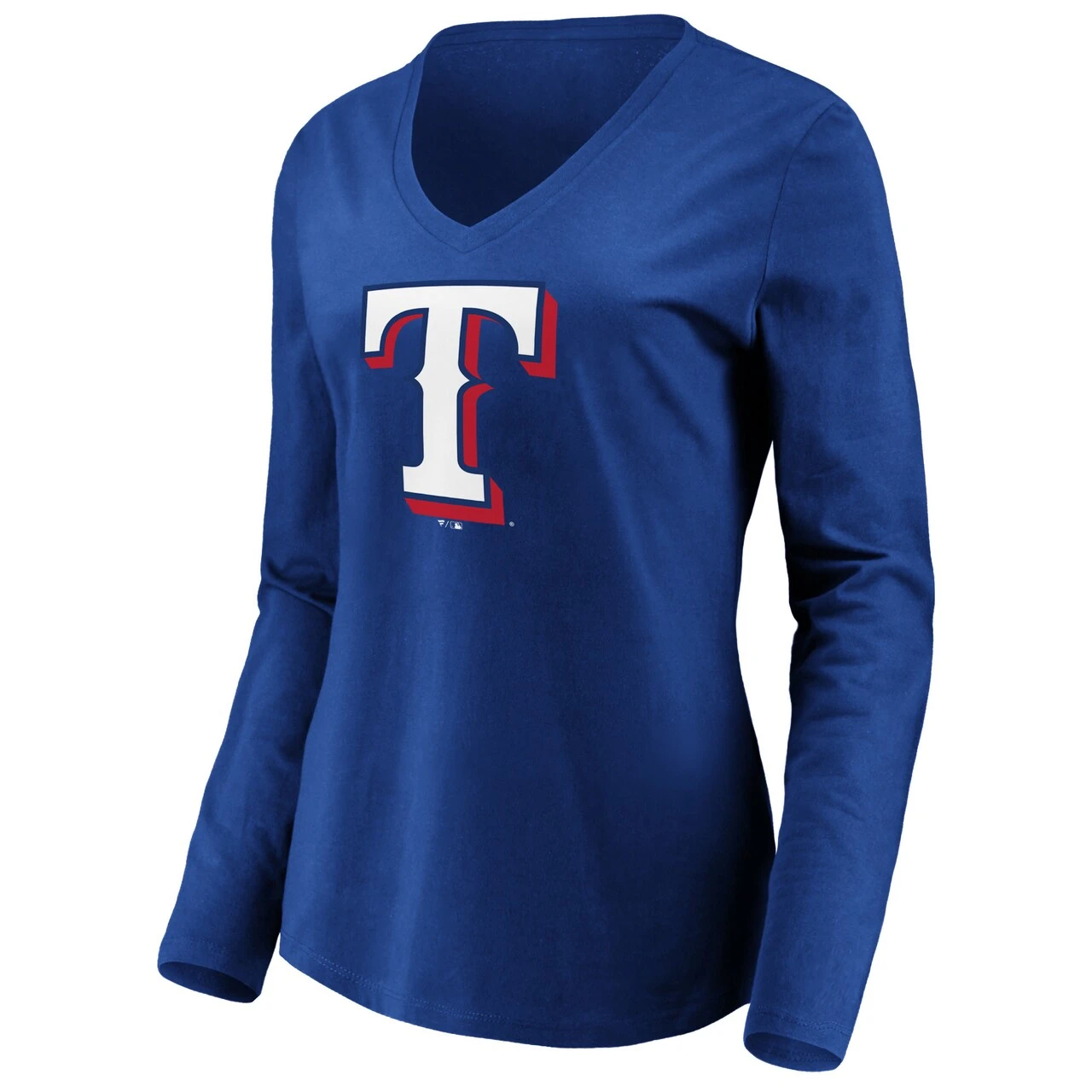 Women's Texas Rangers Fanatics Branded Royal Official Logo Long Sleeve V-Neck T-Shirt 2 Women's Texas Rangers Fanatics Branded Royal Official Logo Long Sleeve V-Neck T-Shirt - Image 2