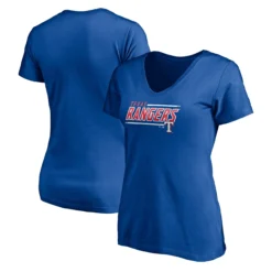 Women's Texas Rangers Fanatics Branded Royal Plus Size Mascot In Bounds V-Neck T-Shirt