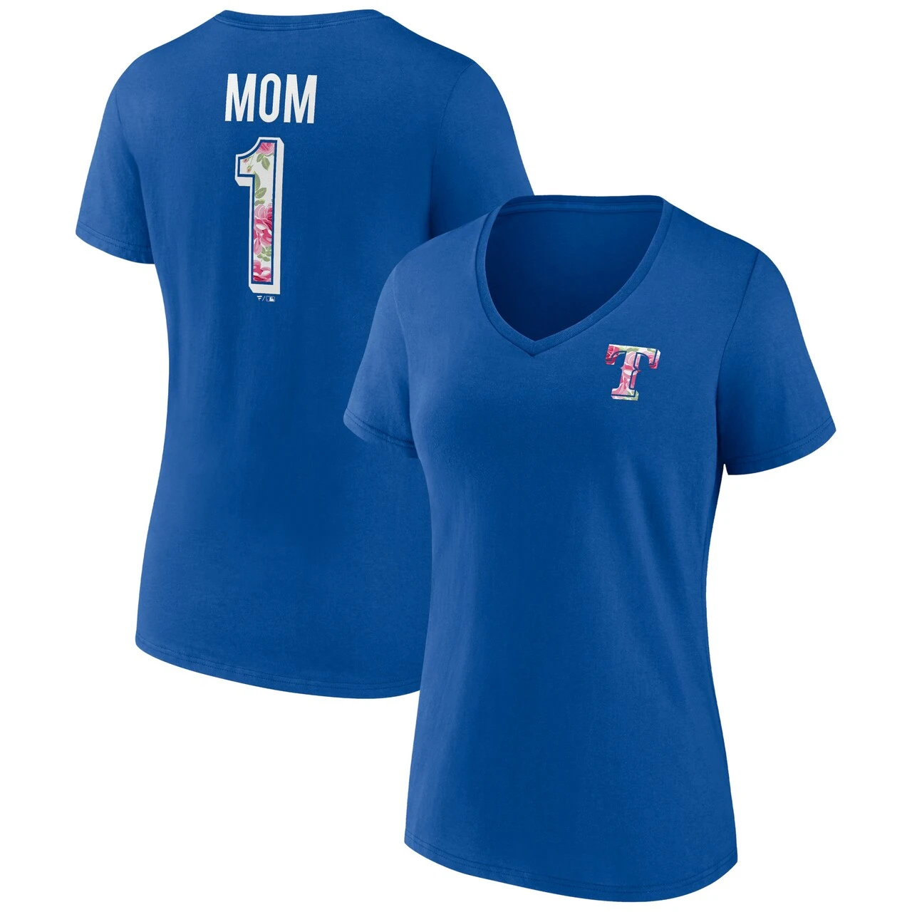 Women's Texas Rangers Fanatics Branded Royal Team Logo Mother's Day V-Neck T-Shirt 1 Women's Texas Rangers Fanatics Branded Royal Team Logo Mother's Day V-Neck T-Shirt