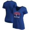 Women's Texas Rangers Fanatics Branded Royal Victory Script V-Neck T-Shirt