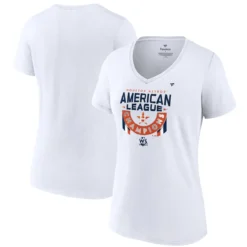 Women's Houston Astros Fanatics Branded White 2022 American League Champions Locker Room Plus Size V-Neck T-Shirt
